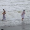 Судакчане на Крещение окунулись в море, несмотря на шторм 124