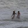 Судакчане на Крещение окунулись в море, несмотря на шторм 57