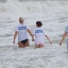 Судакчане на Крещение окунулись в море, несмотря на шторм 120